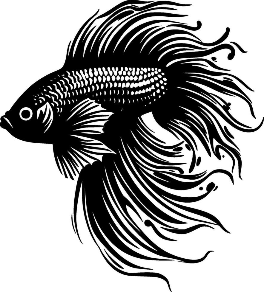 betta poisson, minimaliste et Facile silhouette - vecteur illustration