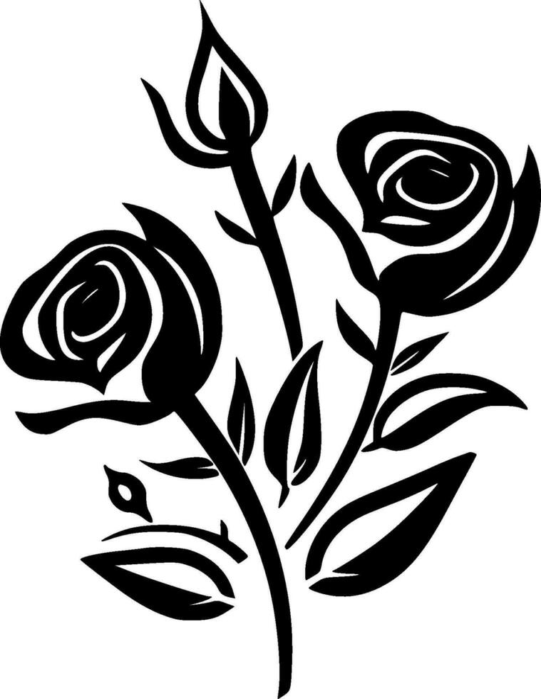 des roses - minimaliste et plat logo - vecteur illustration