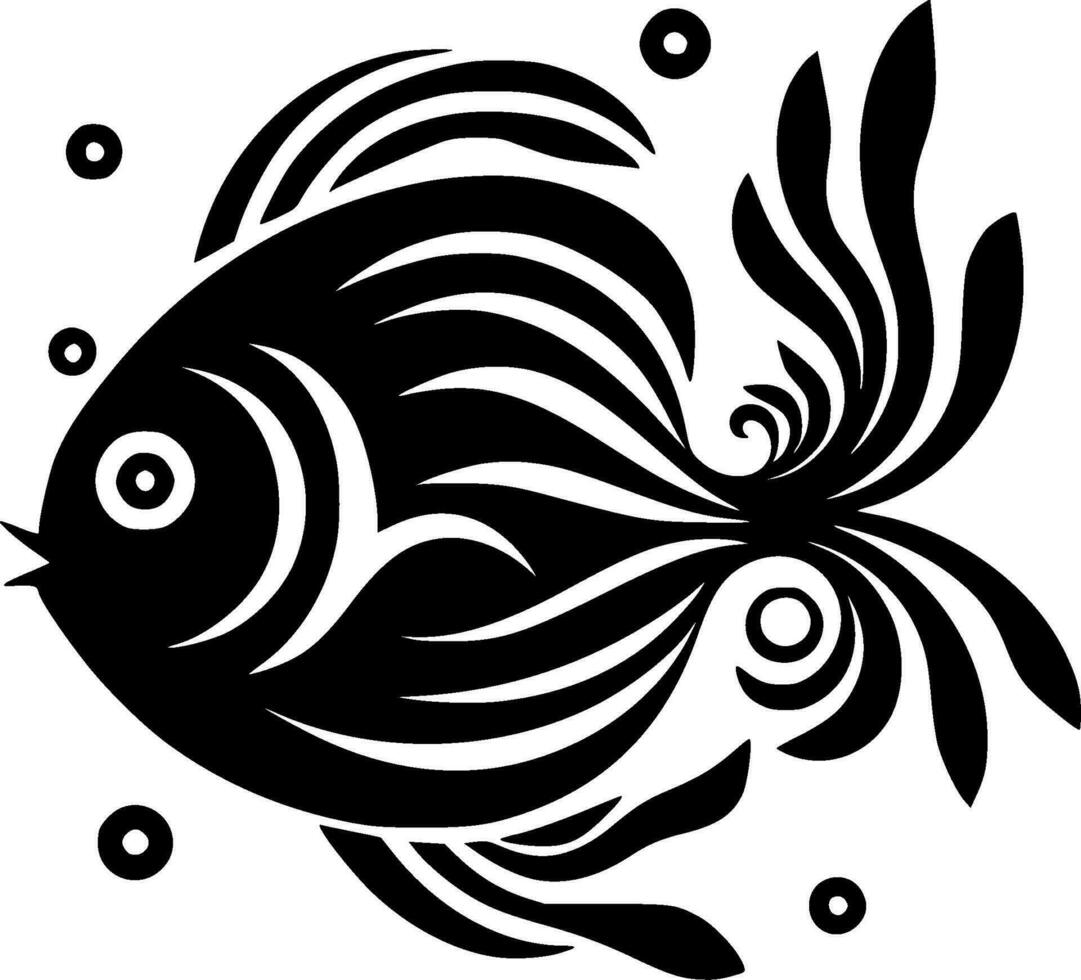 poisson - minimaliste et plat logo - vecteur illustration