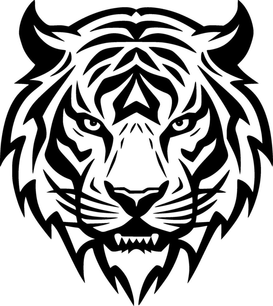 tigre, noir et blanc vecteur illustration