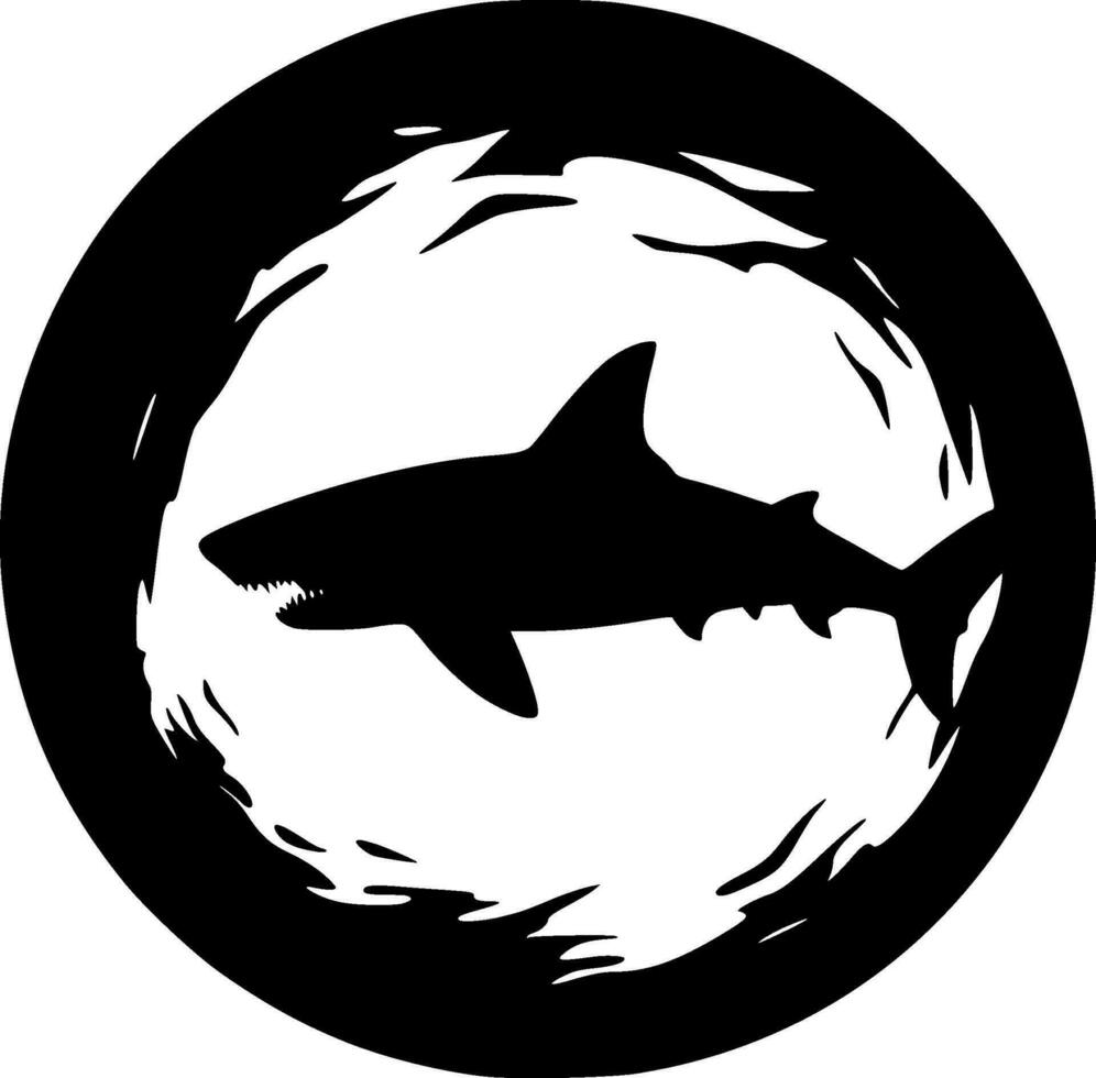 requin - minimaliste et plat logo - vecteur illustration