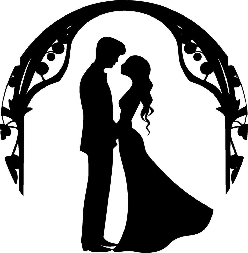 mariage, noir et blanc vecteur illustration