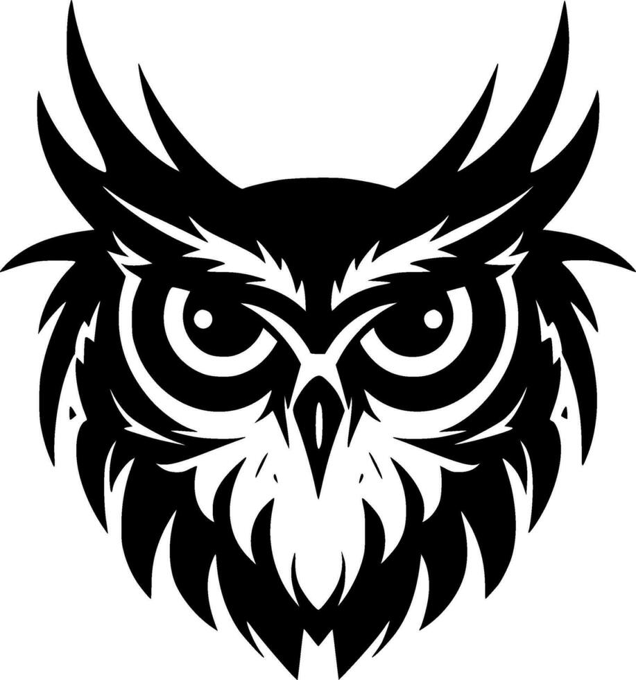 hibou - minimaliste et plat logo - vecteur illustration