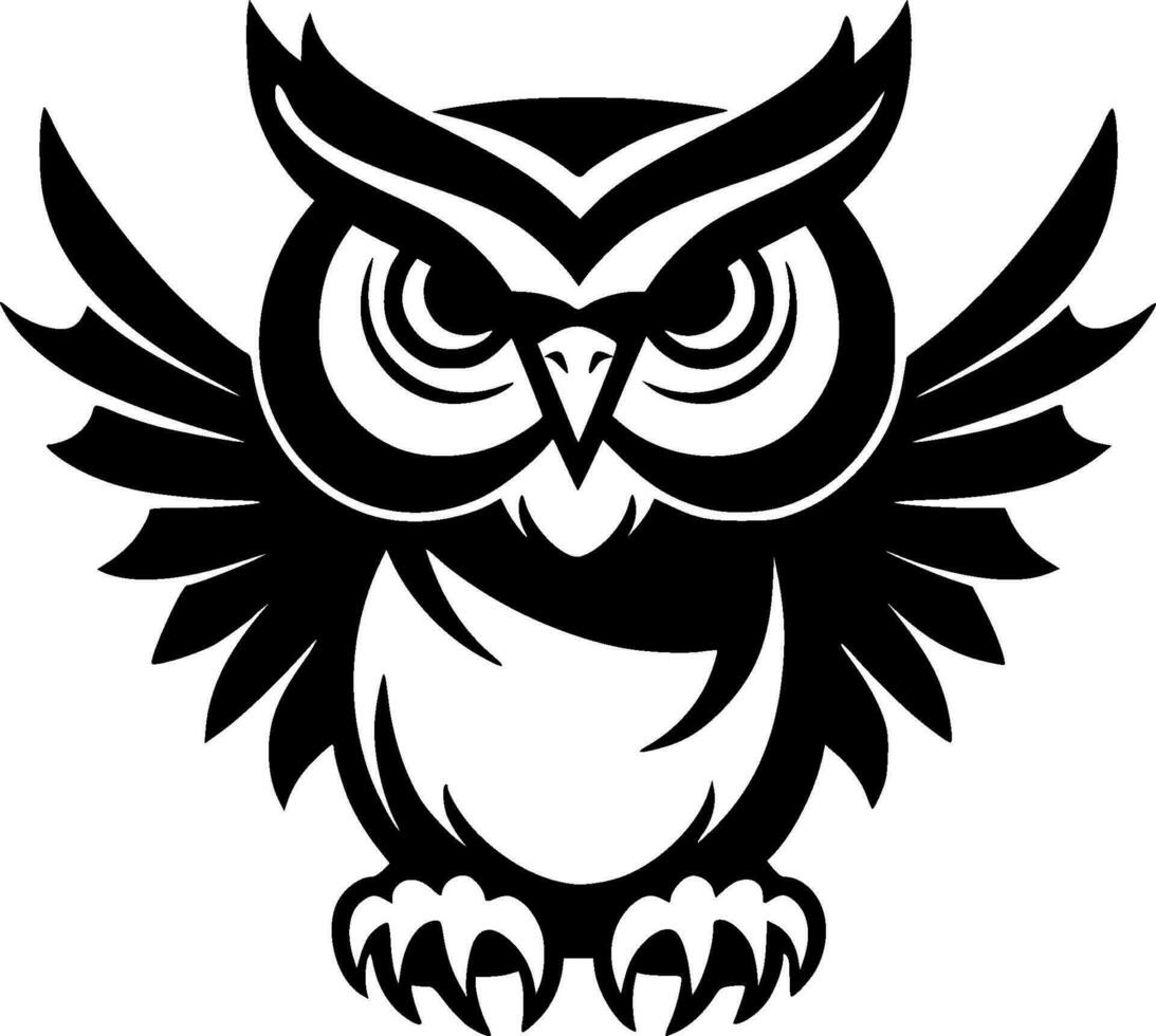 hibou - minimaliste et plat logo - vecteur illustration