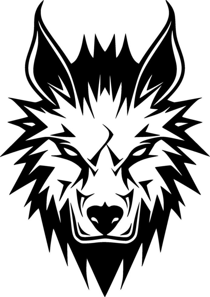 Loup - noir et blanc isolé icône - vecteur illustration