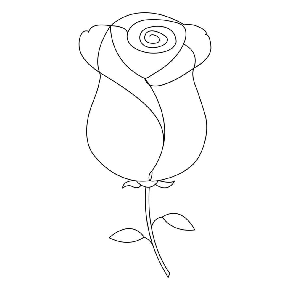 continu magnifique Rose fleurs Célibataire ligne dessin vecteur art