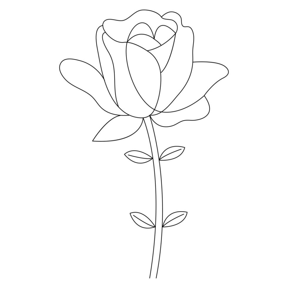 continu magnifique Rose fleurs Célibataire ligne dessin vecteur art