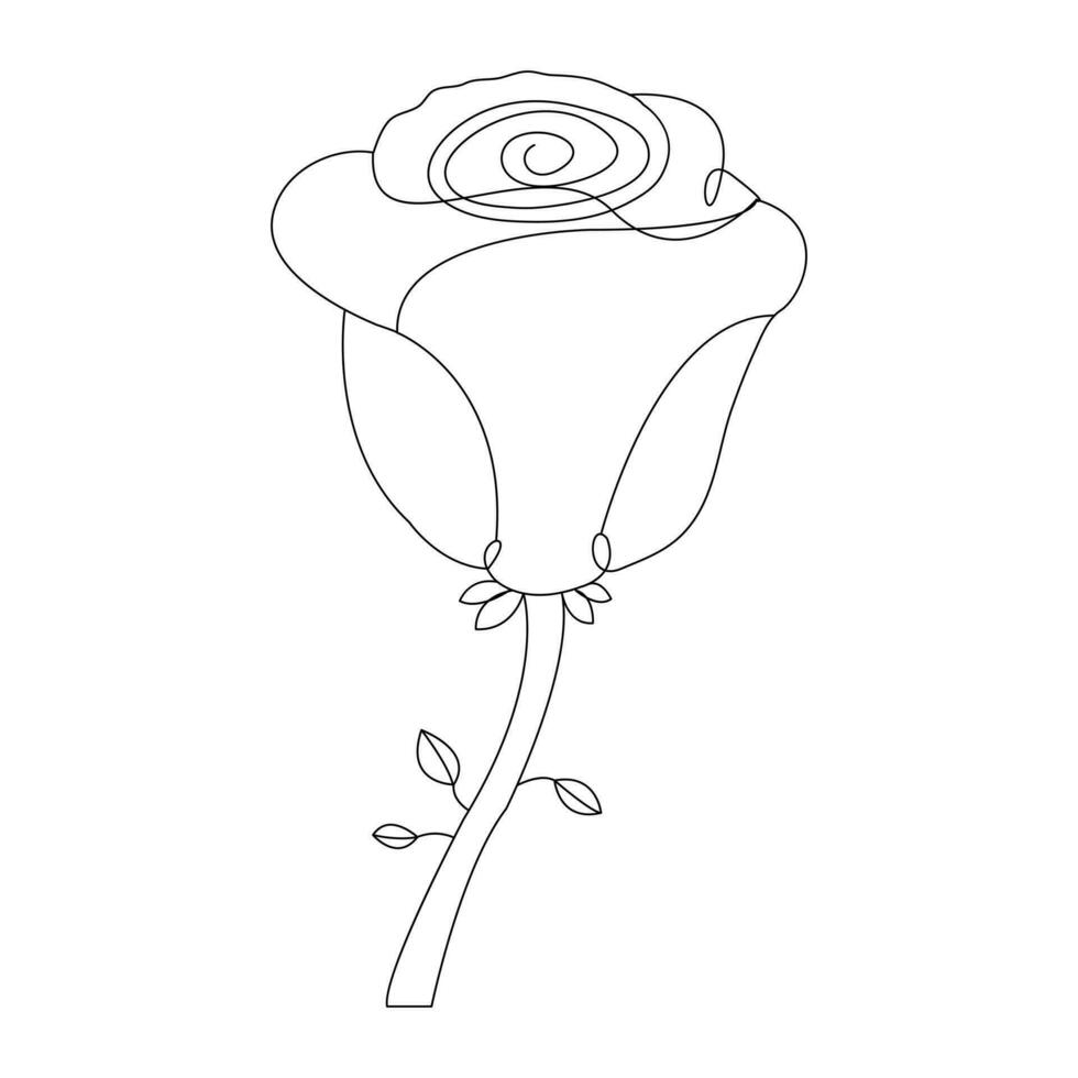 continu magnifique Rose fleurs Célibataire ligne dessin vecteur art