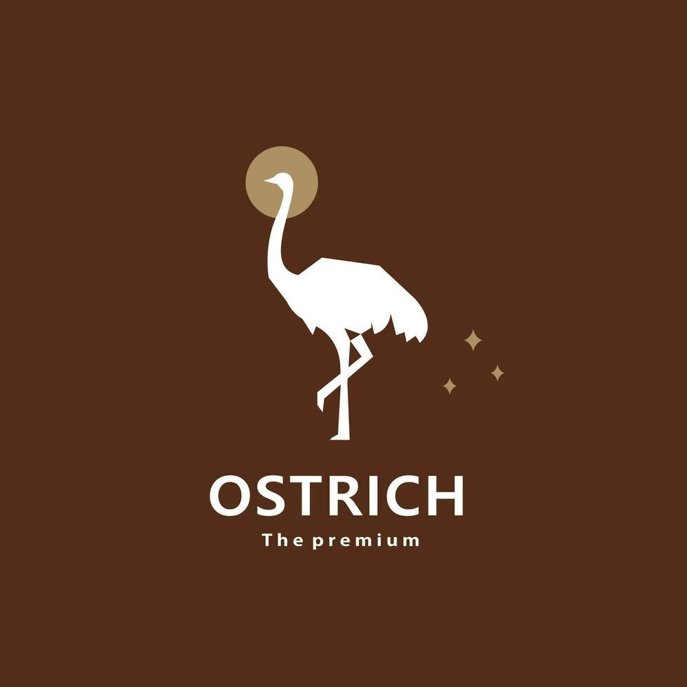 animal autruche Naturel logo vecteur icône silhouette rétro branché