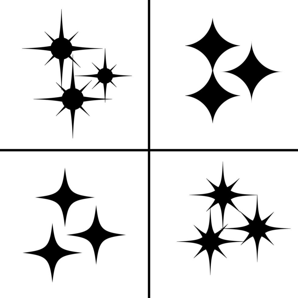 vecteur noir et blanc illustration de étoiles icône pour entreprise. Stock vecteur conception.