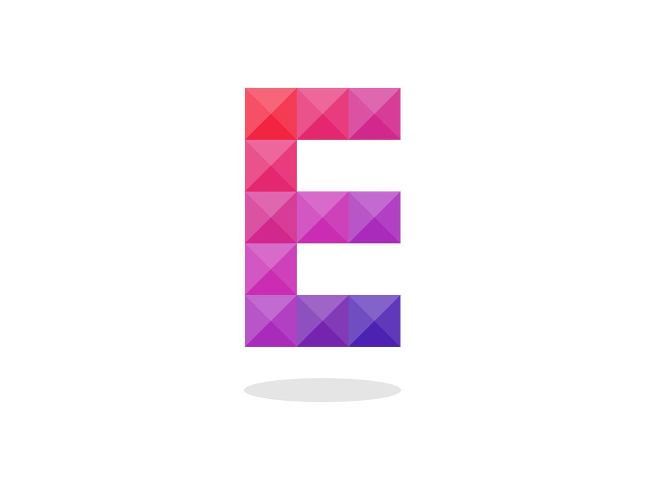 logo géométrique de la lettre e avec une combinaison parfaite de couleurs rouge-bleu. vecteur