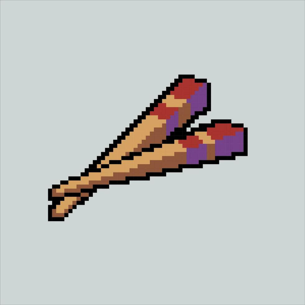 pixel art illustration baguettes. pixélisé baguettes. baguettes pour nouille pixélisé pour le pixel art Jeu et icône pour site Internet et vidéo jeu. vieux école rétro. vecteur