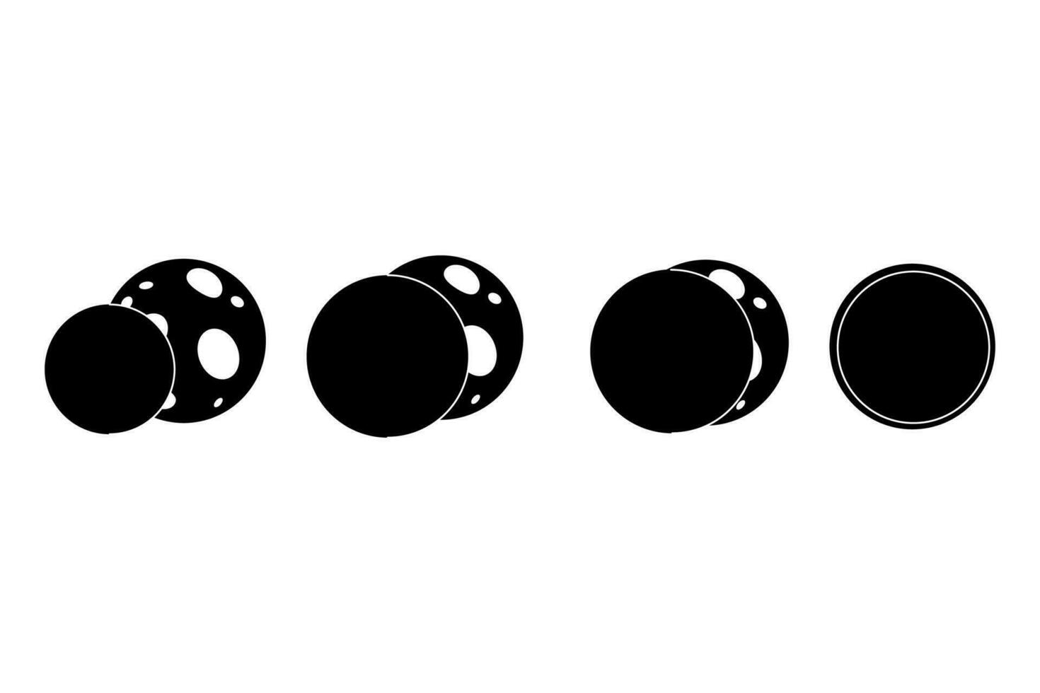 lunaire éclipse silhouette infographie dans plat dessin animé style vecteur