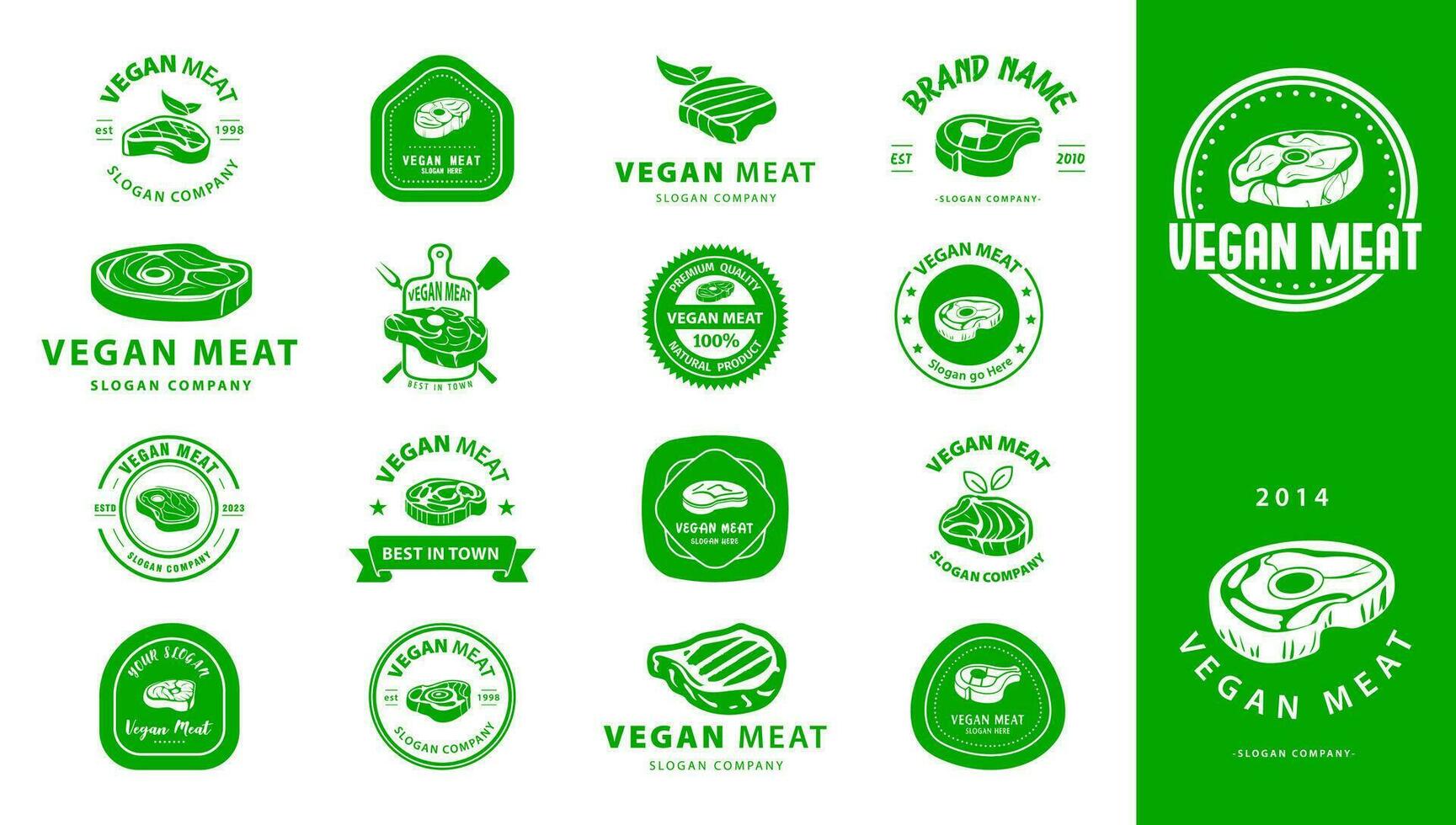 logo méga collection. végétarien Viande prime logo. plante basé Viande logo. vecteur