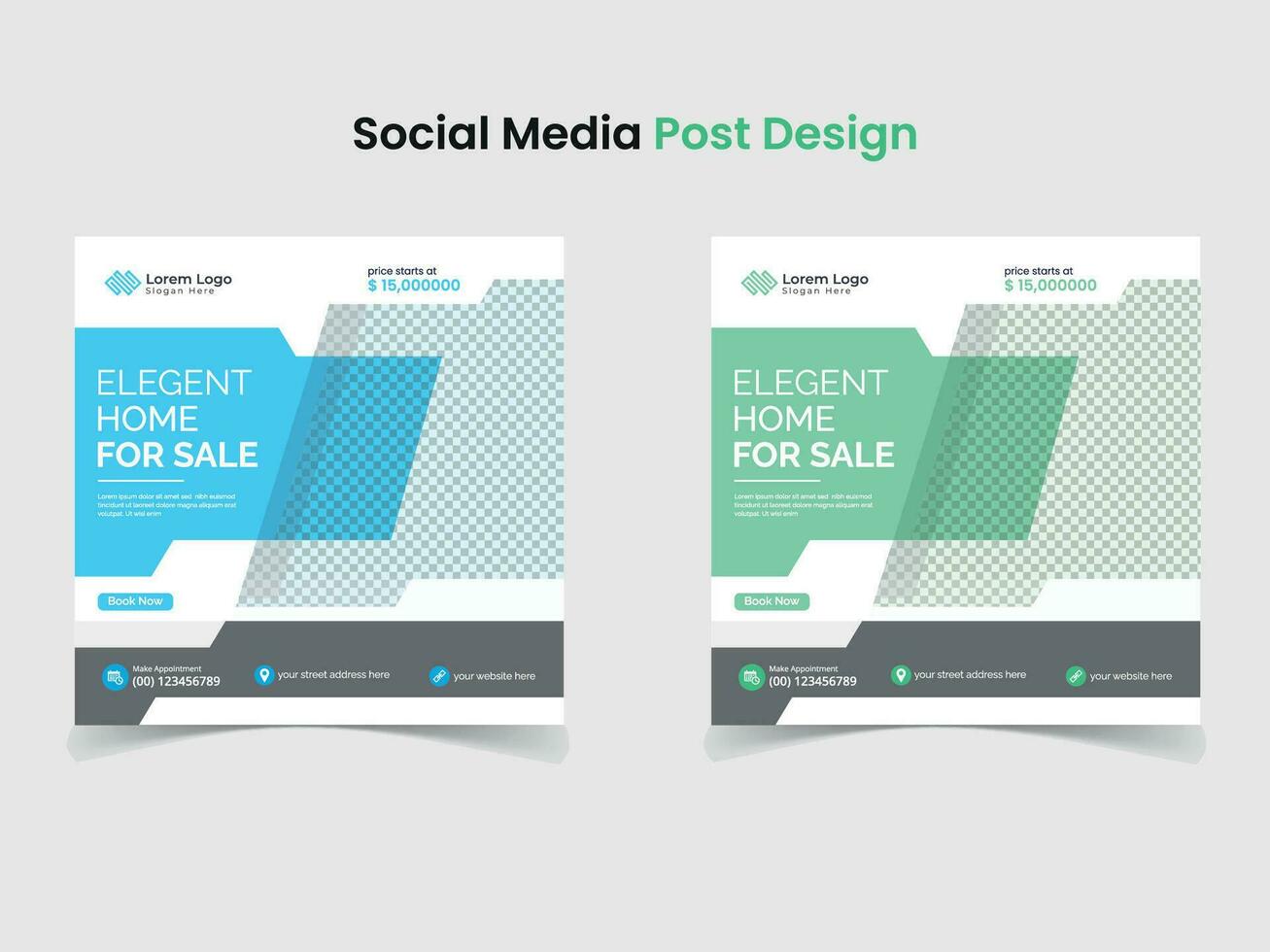 Créatif commercialisation bannière social médias Publier conception modèle vecteur