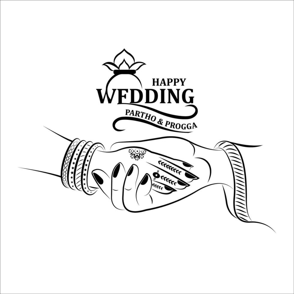 shubh vivah hindi calligraphie logo pour mariage invitation carte vecteur conception.