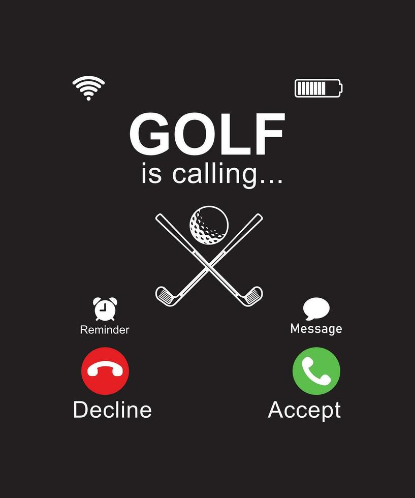 le golf est appel T-shirt conception vecteur