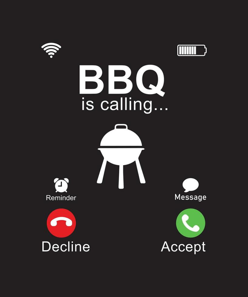 un barbecue est appel T-shirt conception vecteur