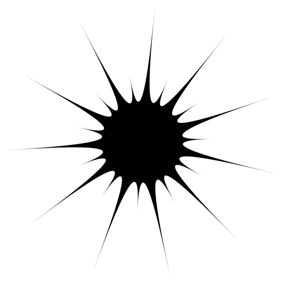 multipoint vecteur noir étoile avec tache silhouette sur blanc