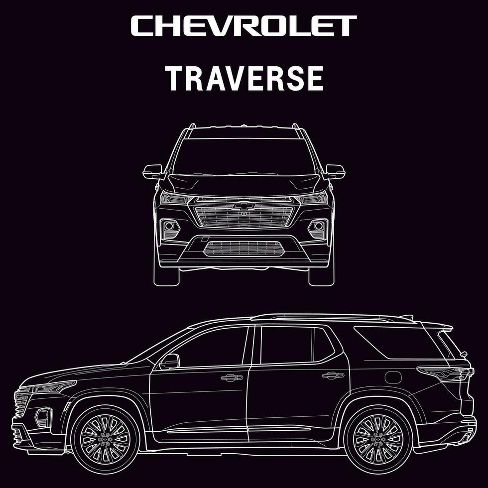 Chevrolet traverser voiture plan vecteur