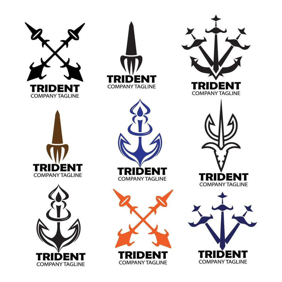 illustration vectorielle de modèle de logo trident vecteur