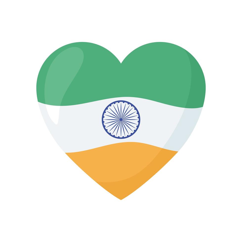 coeur avec drapeau indien vecteur