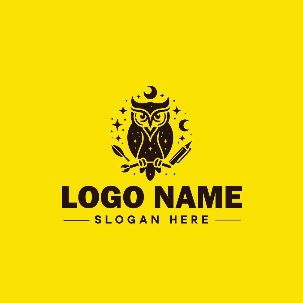 hibou logo pour entreprise, entreprise, communauté, équipe logo et icône symbole nettoyer plat moderne minimaliste affaires logo conception modifiable vecteur