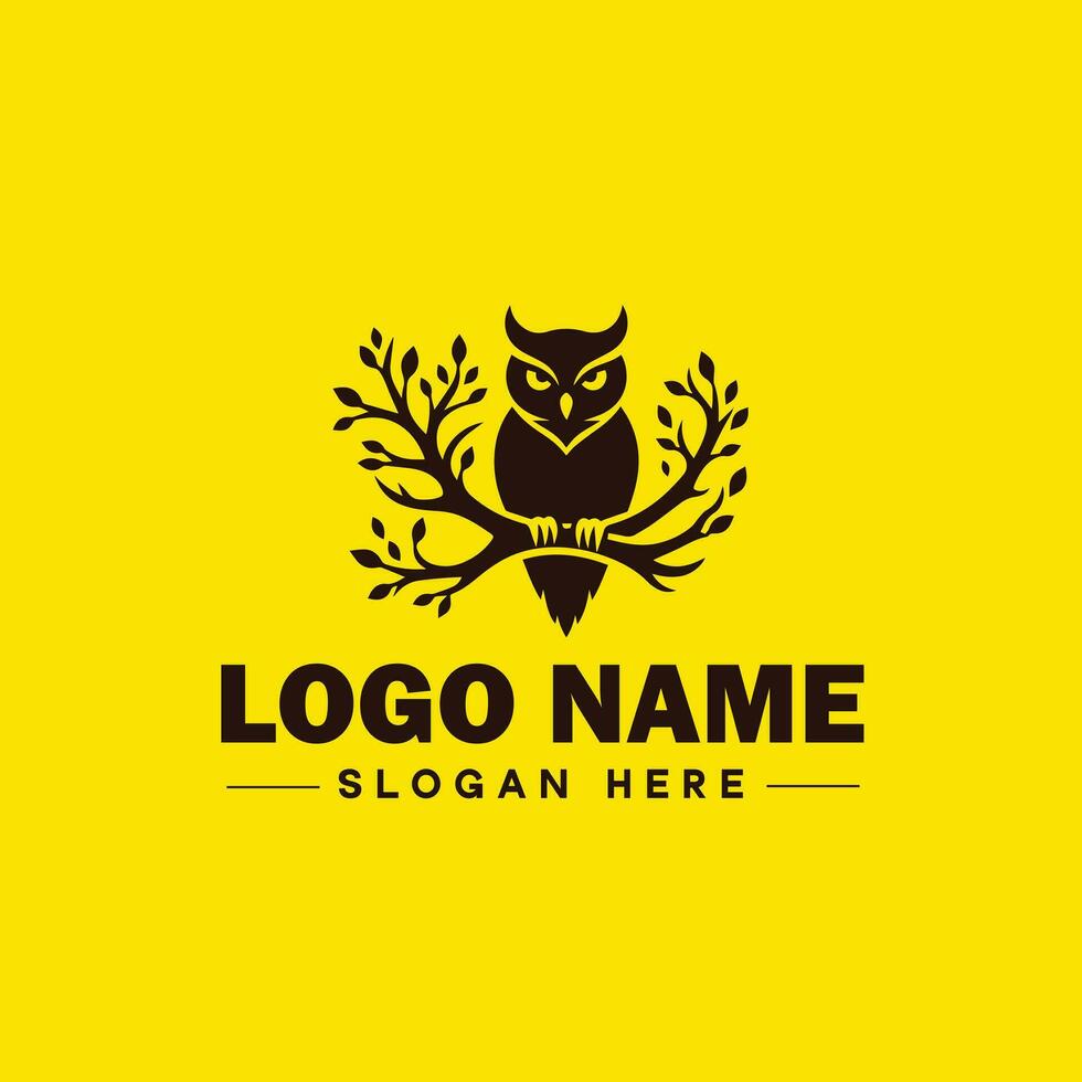 hibou logo pour entreprise, entreprise, communauté, équipe logo et icône symbole nettoyer plat moderne minimaliste affaires logo conception modifiable vecteur