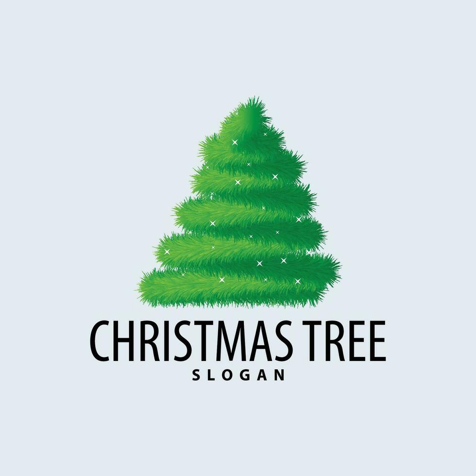 Facile Noël arbre logo conception avec abstrait minimaliste vecteur illustration Noël modèle
