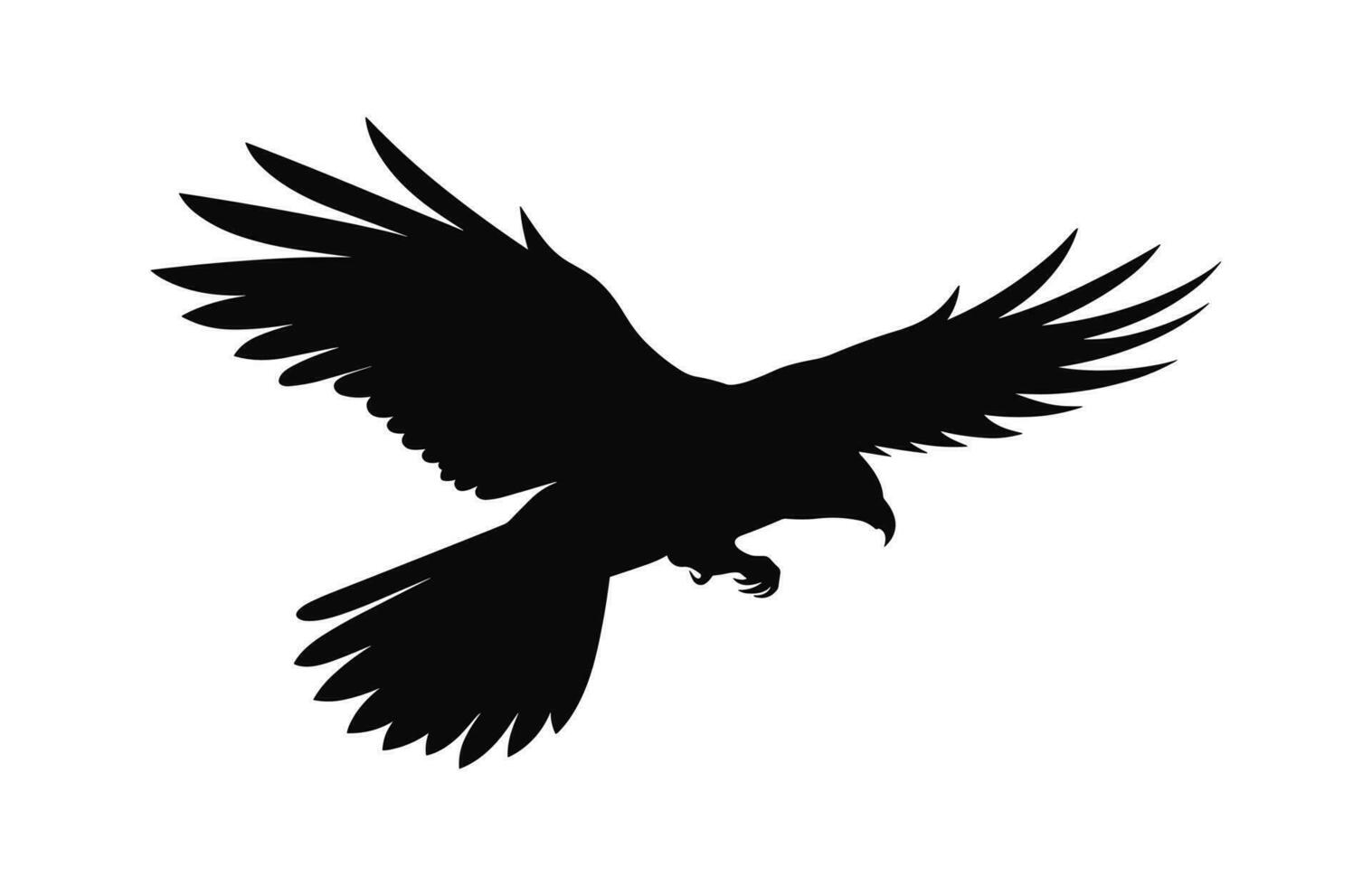 une en volant faucon oiseau silhouette vecteur isolé sur une blanc Contexte