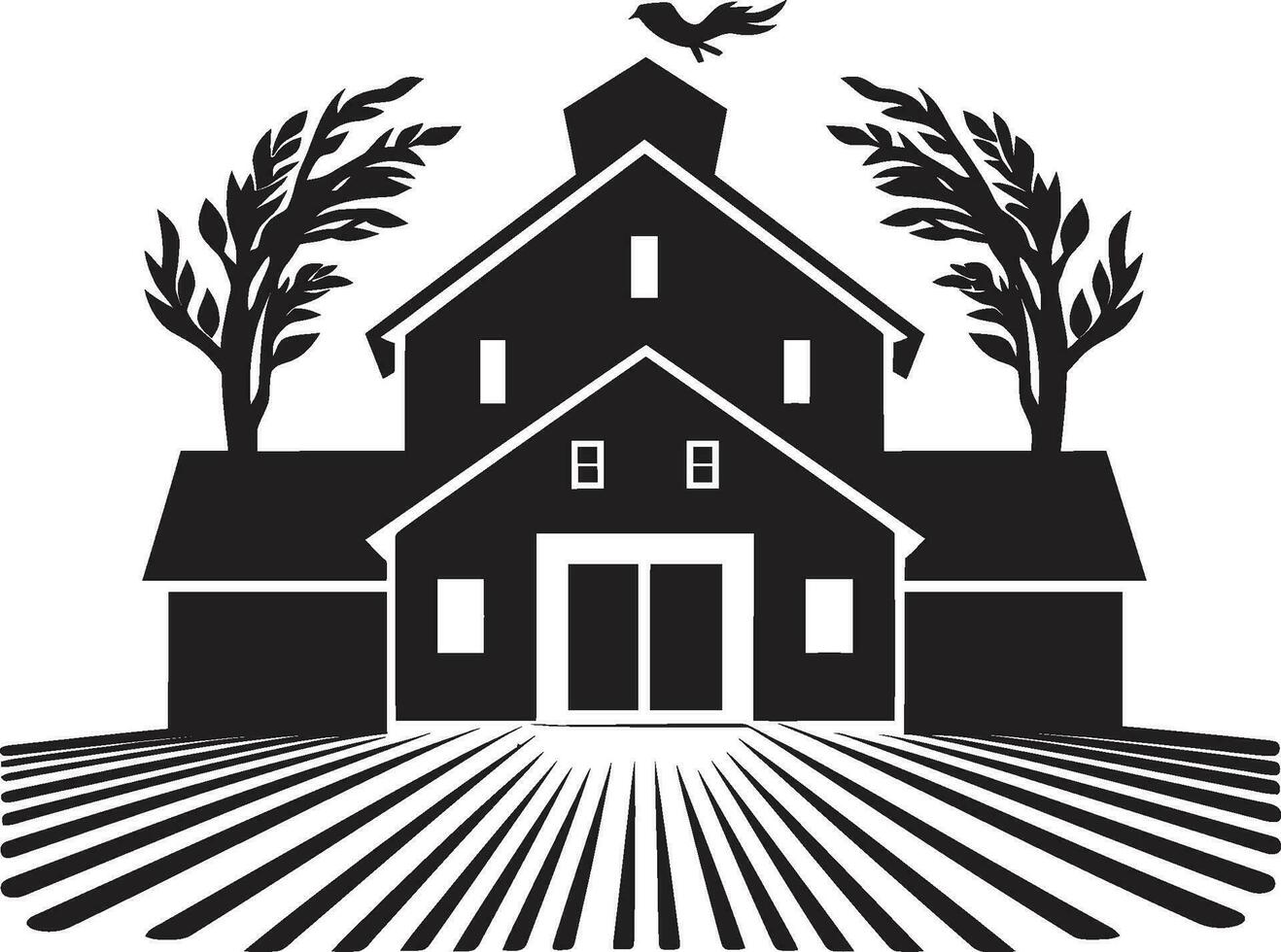 pastorale propriété symbole Les agriculteurs maison vecteur logo récolte oasis résidence ferme vecteur icône conception