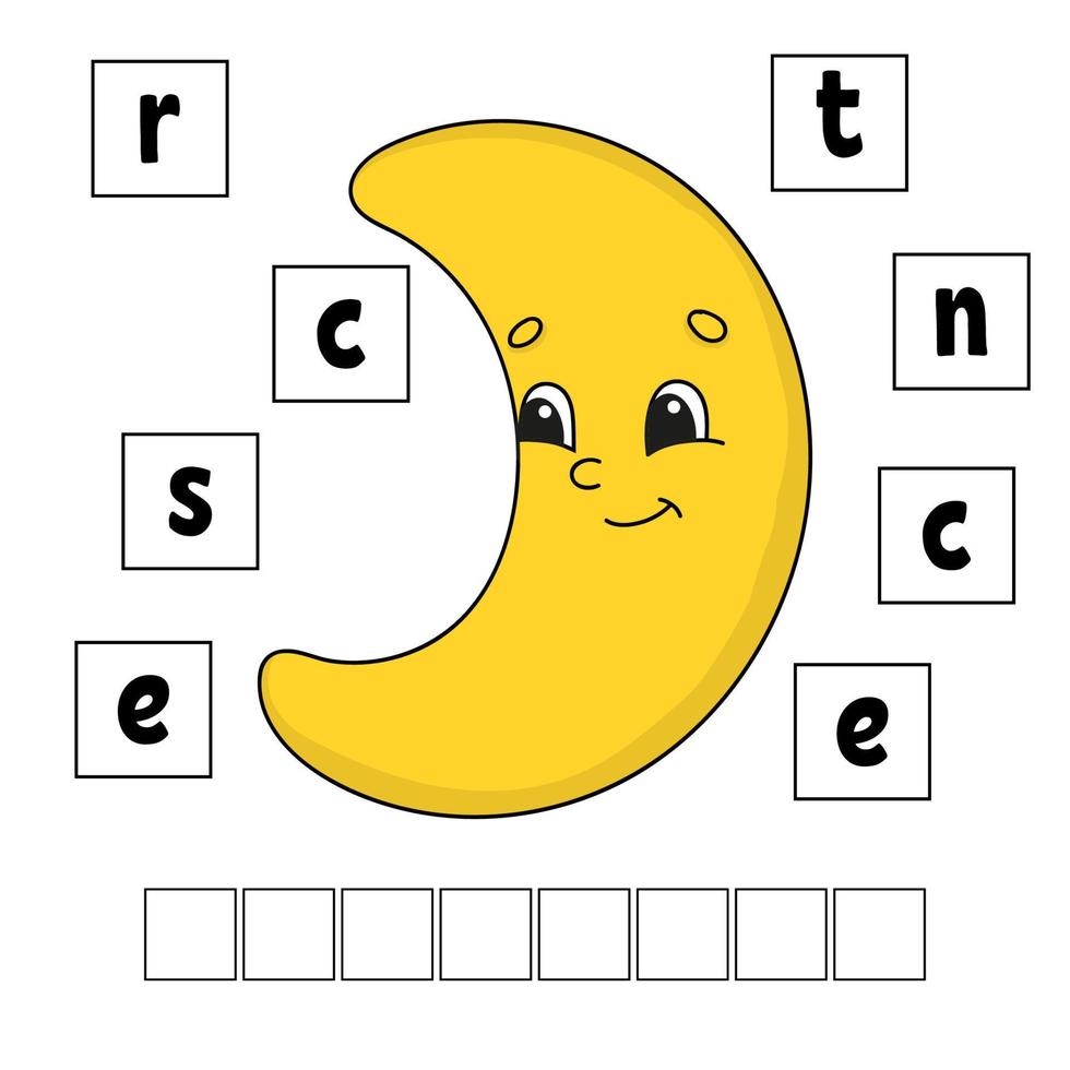 puzzle de mots. feuille de travail de développement de l'éducation. jeu d'apprentissage pour les enfants. page d'activité. casse-tête pour les enfants. énigme pour le préscolaire. illustration vectorielle simple et isolée dans un style dessin animé mignon. vecteur