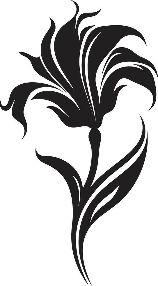minimaliste floral détail lisse artistique icône sophistiqué fleur essence Célibataire noir emblème vecteur