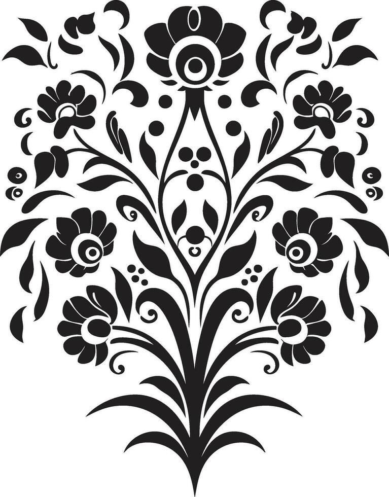 culturel mosaïque ethnique floral logo icône conception indigène fleur décoratif ethnique floral élément vecteur