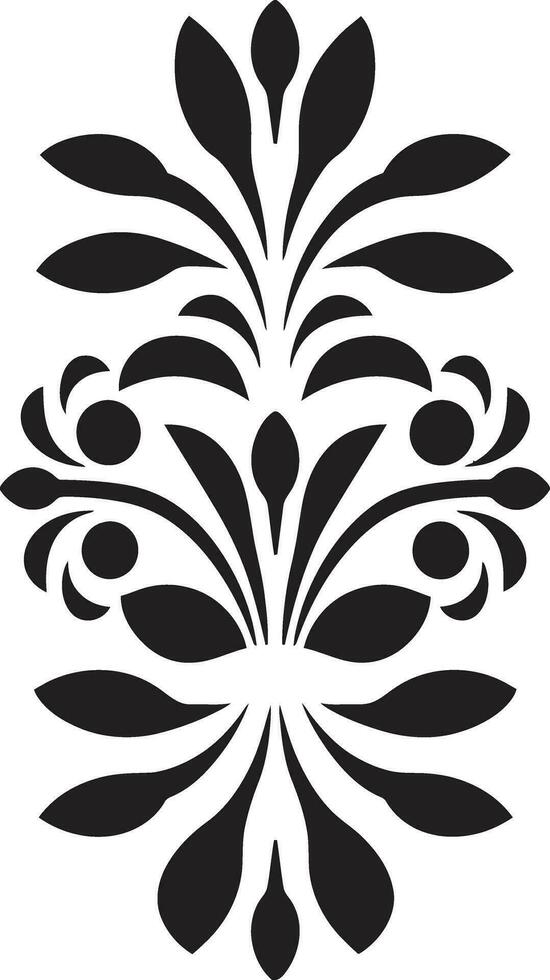 en mosaïque beauté géométrique floral tuile icône abstrait botanique noir vecteur floral modèle