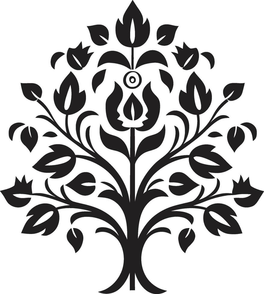 tradition fleur ethnique floral vecteur conception ancestral talent artistique ethnique floral logo icône