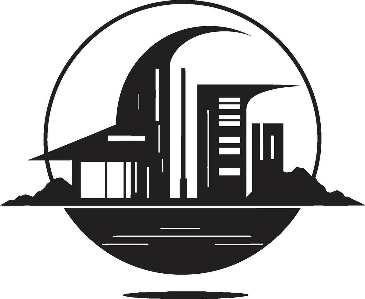 techno habitation marque maison conception dans vecteur logo contemporain havre icône futuriste maison conception emblème