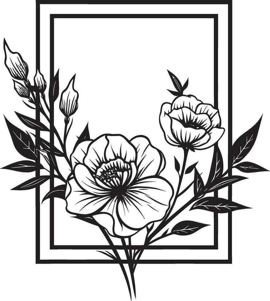 Facile vecteur fleurit main tiré noir icône élégant floral esquisser iconique noir vecteur
