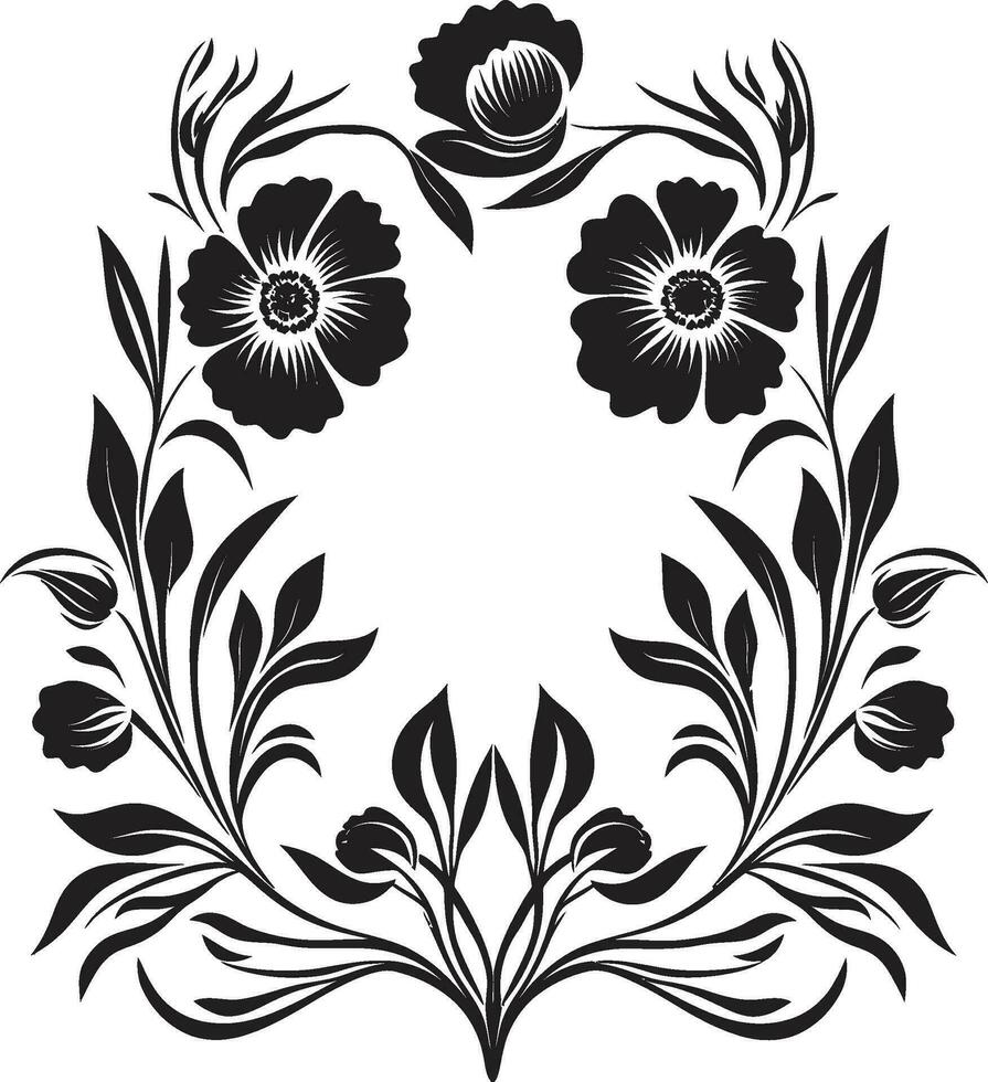 abstrait pétale tableau noir emblème icône en mosaïque fleurit géométrique vecteur modèle
