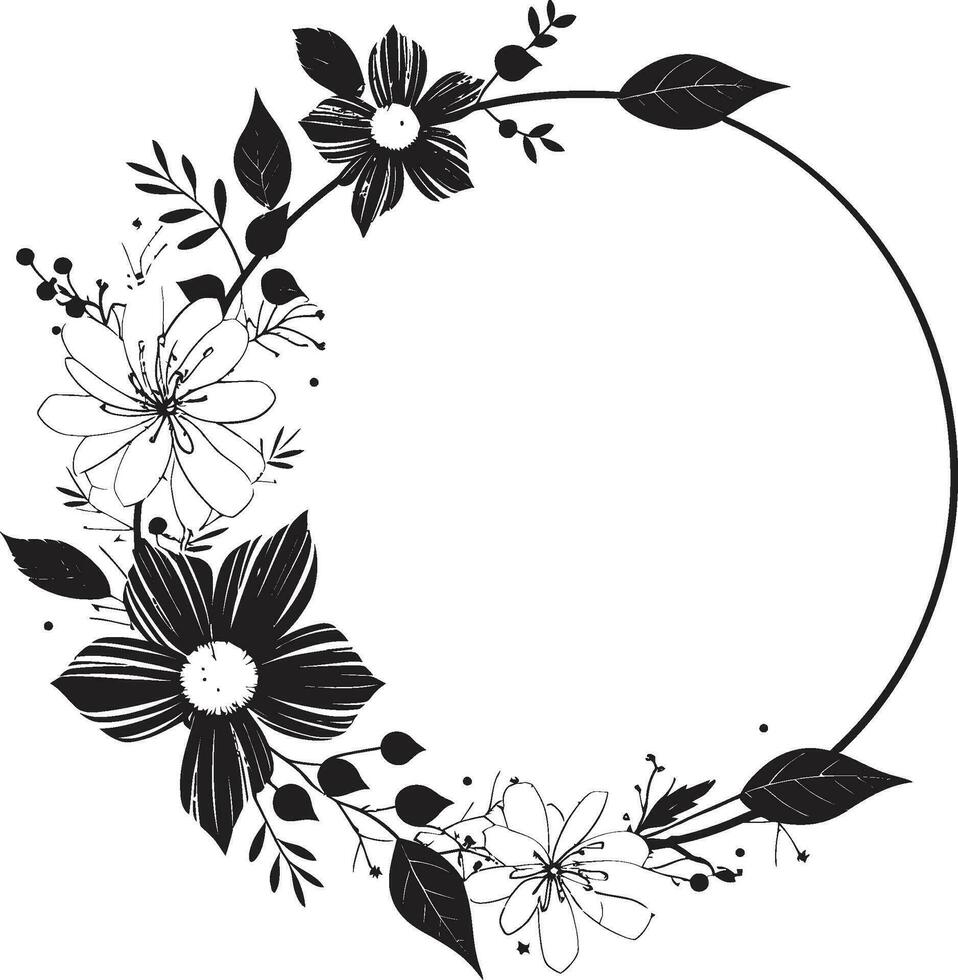 abstrait floral élégance lisse noir vecteur icône conception simplicité dans Floraison fabriqués à la main noir logo emblème