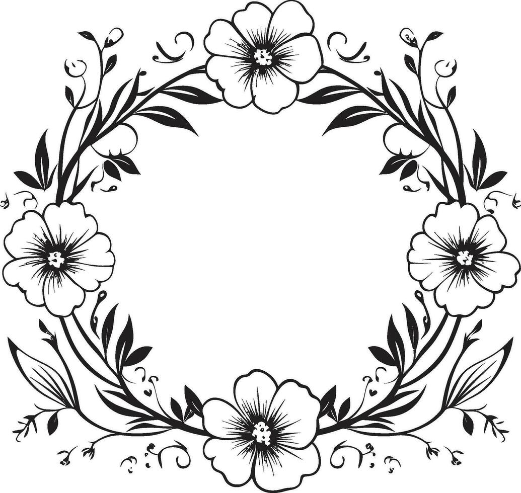 sérénade dans noir bouquet vecteur icône conception artistique sérénité floral Cadre logo