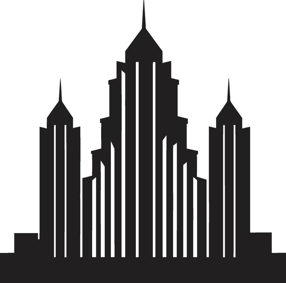 centre ville gratte-ciel contour multiétage paysage urbain vecteur logo cityline multiétage impression Urbain vecteur logo conception