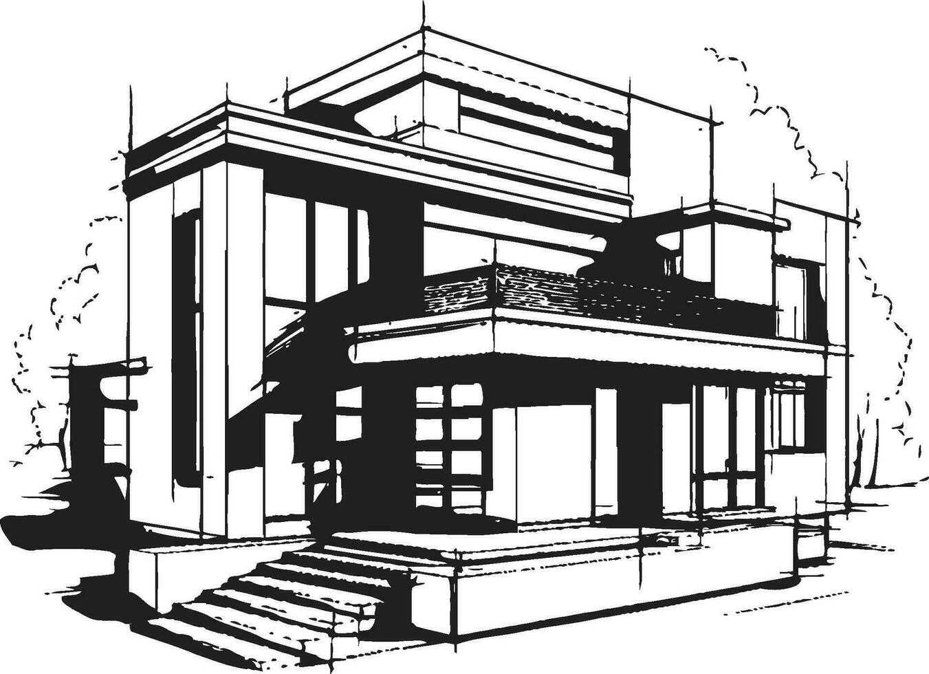 Urbain gratte-ciel emblème multi sol maison conception vecteur icône vers le ciel demeure marque multi sol maison conception dans vecteur