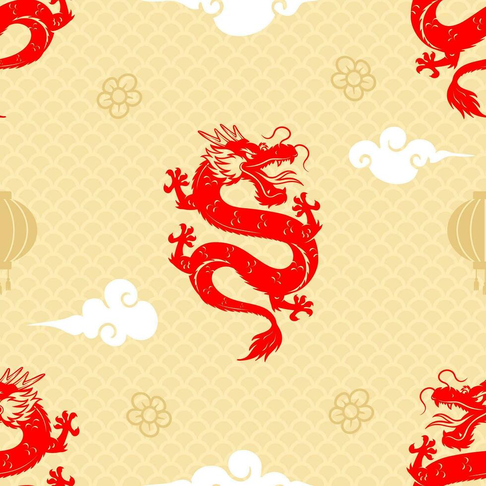 dragon chinois Nouveau année modèle éléments vecteur