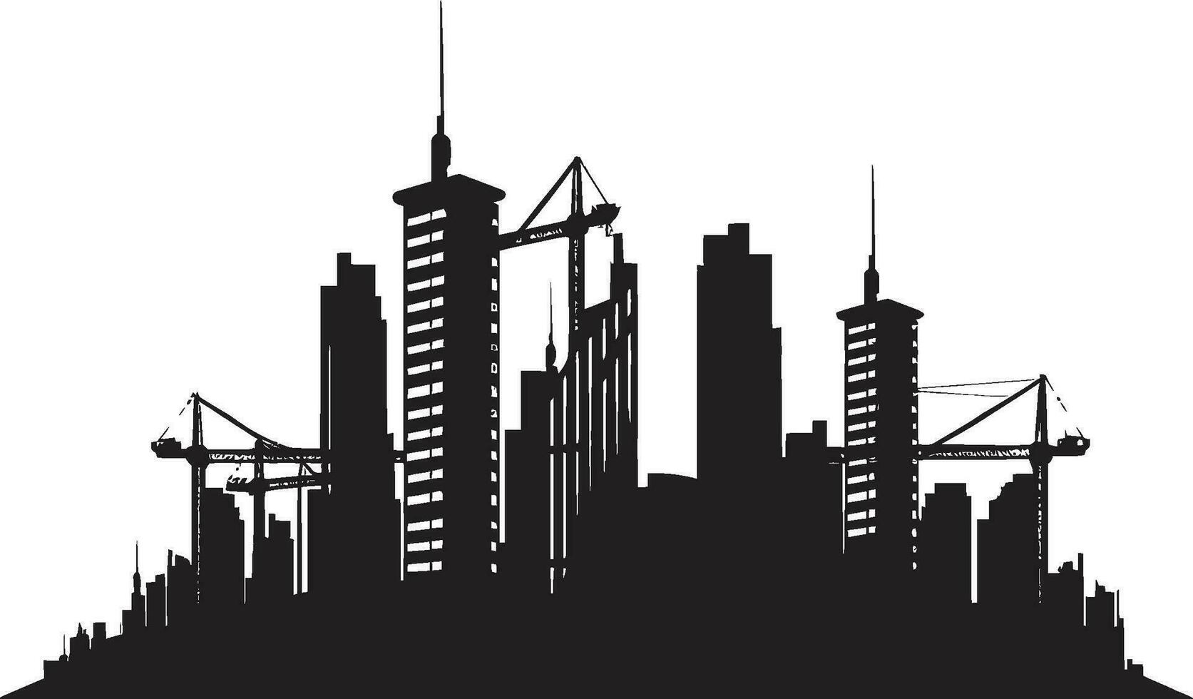 métropolitain multiétage silhouette paysage urbain vecteur logo icône Urbain la tour plan multiétage bâtiment conception dans vecteur logo