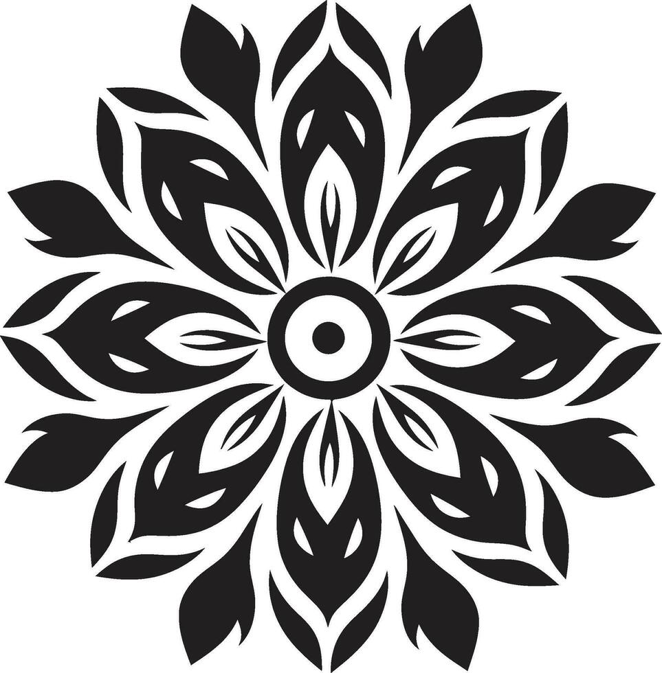 minimaliste floral esquisser noir main rendu emblème sophistiqué fleur essence élégant iconique vecteur