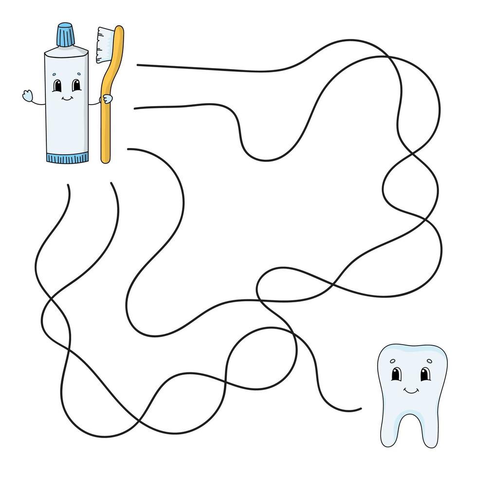 Labyrinthe. jeu pour les enfants. labyrinthe amusant. feuille de travail de développement de l'éducation. page d'activité. casse-tête pour les enfants. style de dessin animé mignon. énigme pour le préscolaire. énigme logique. illustration vectorielle de couleur. vecteur