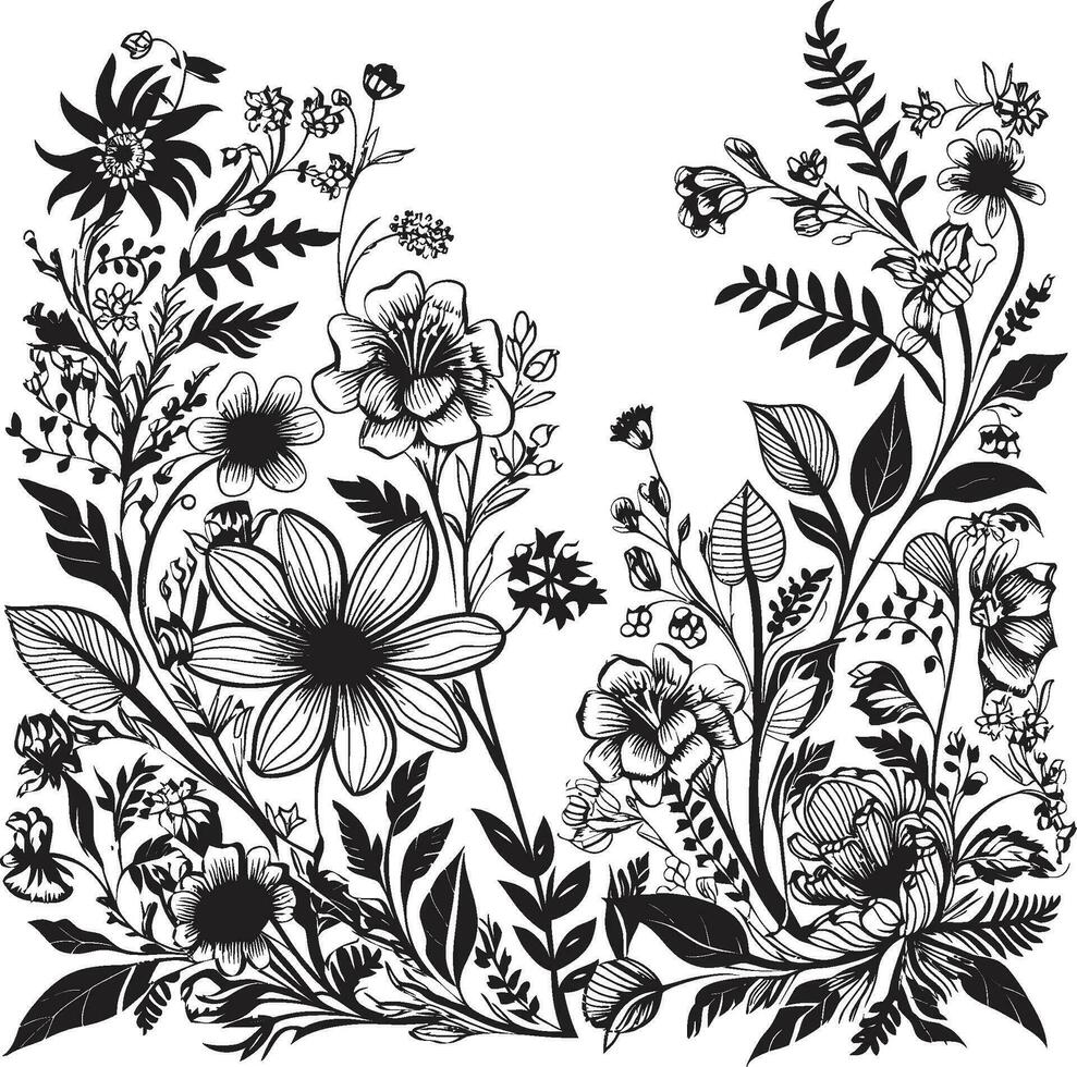 jardin sérénade Contexte logo icône botanique félicité vecteur floral emblème conception