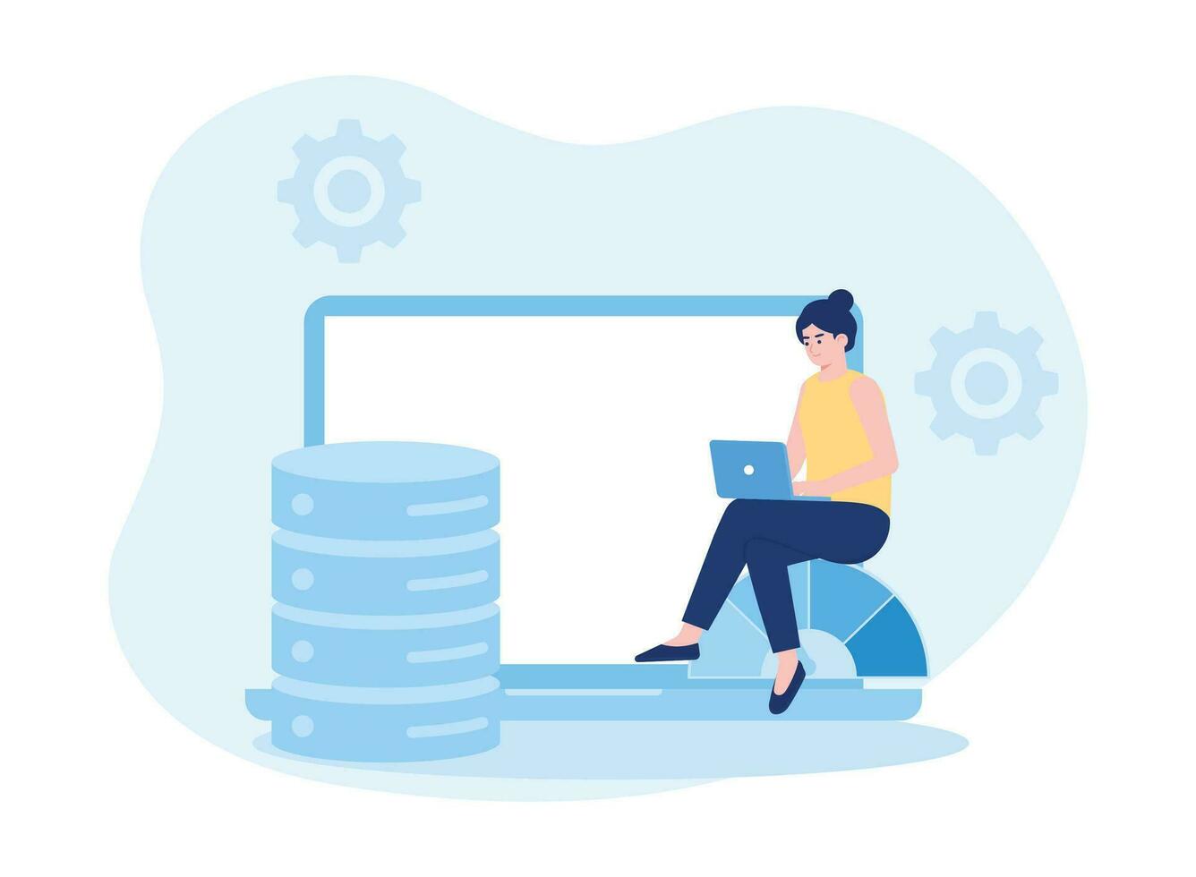 base de données une analyse statistique rapports automatisation de information traitement. concept plat illustration vecteur