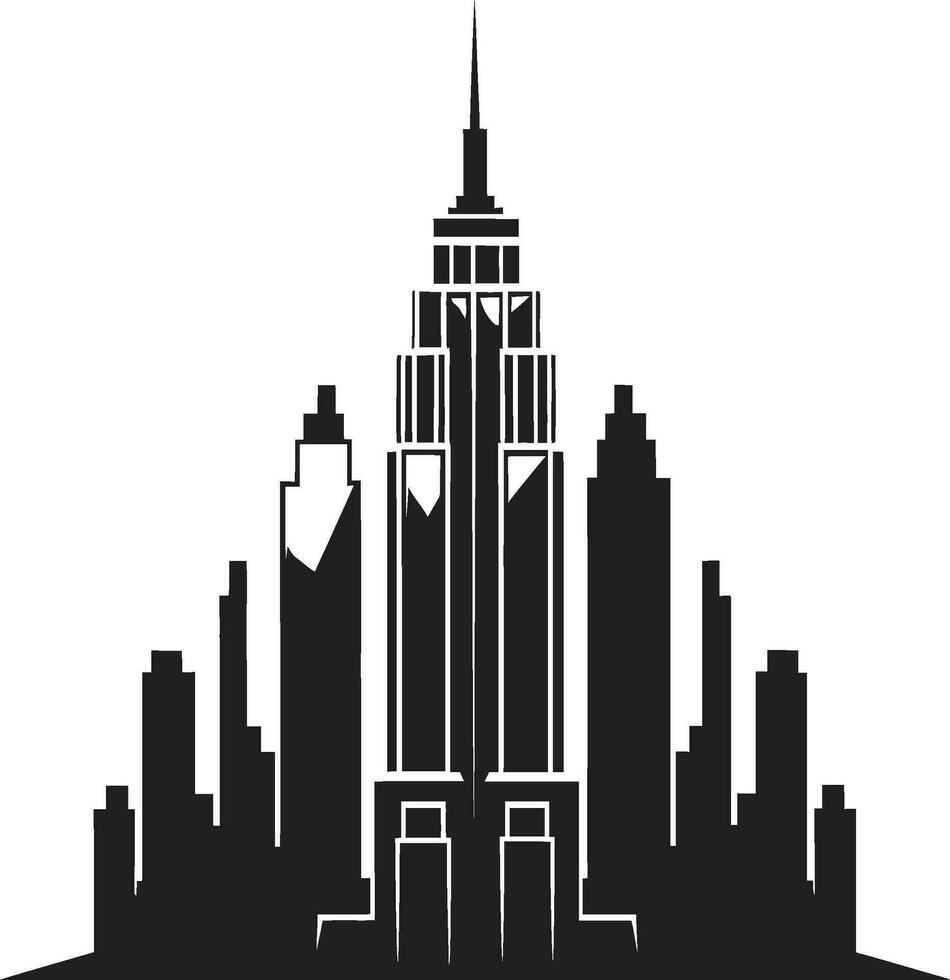 cityline multiétage silhouette multiétage vecteur logo icône horizon multiétage plan paysage urbain vecteur icône conception